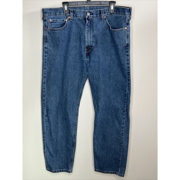 Levi’s Men’s 505 Regular Fit Straight Leg Blue Jeans 40x32 - Picture 1 of 12